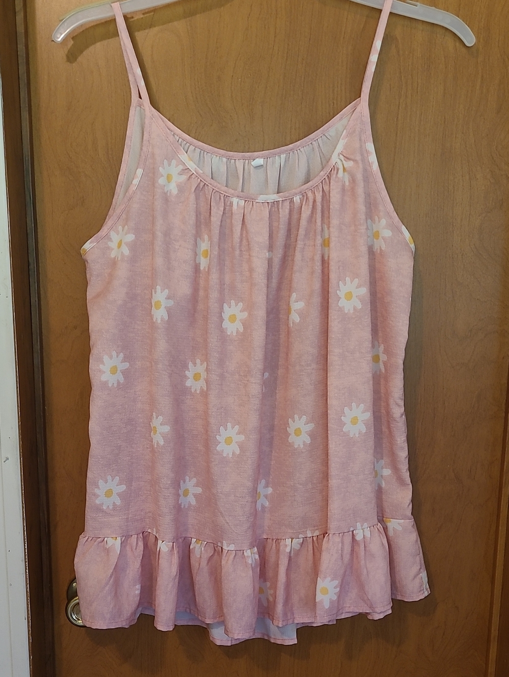 Pink Daisy Ruffle Hem Top